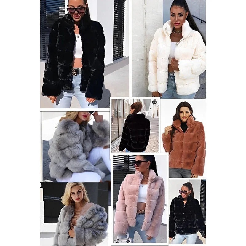 Winter Faux Fur Coat Winter Jacket Cotton Fabric Linen Fabric Terry Fabric