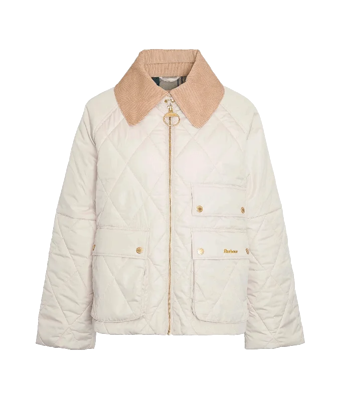 Milby Quilted Jacket - Cream Mesh Jacket Canvas Jacket Denim Jacket