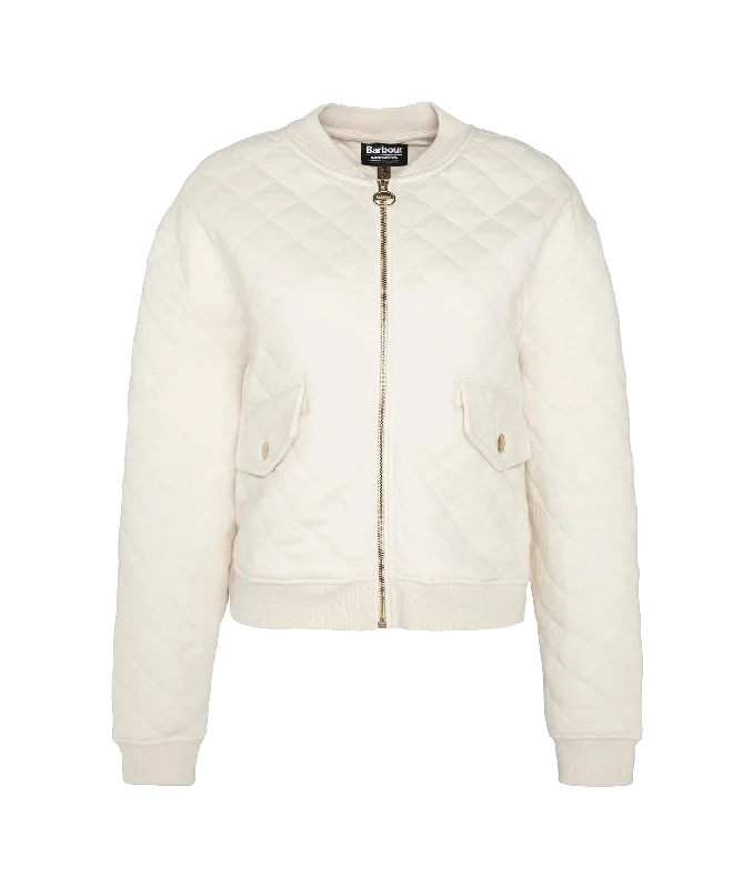 Alicia Quilted Bomber Jacket - Cream Anorak Shell Jacket Lightweight Jacket