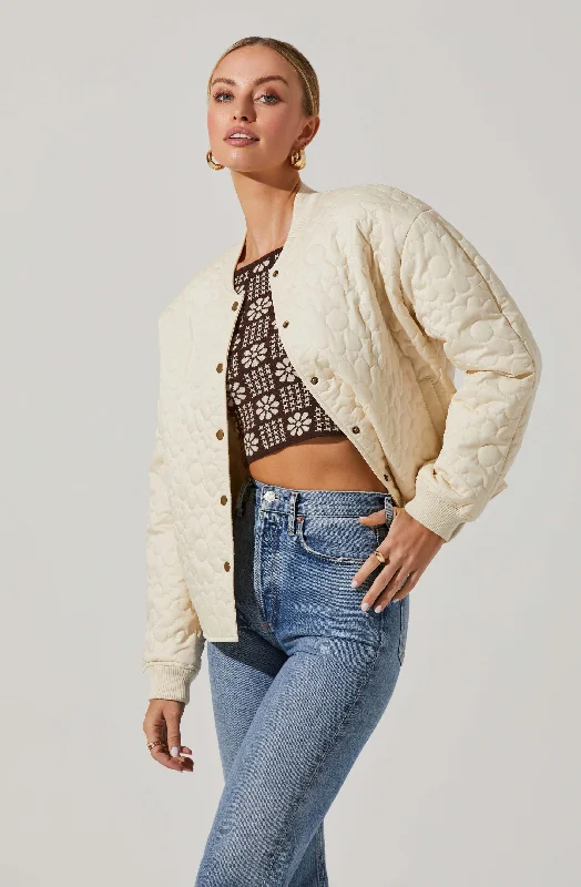 Zenni Quilted Jacket Tailored Jacket Straight Jacket A-Line Jacket