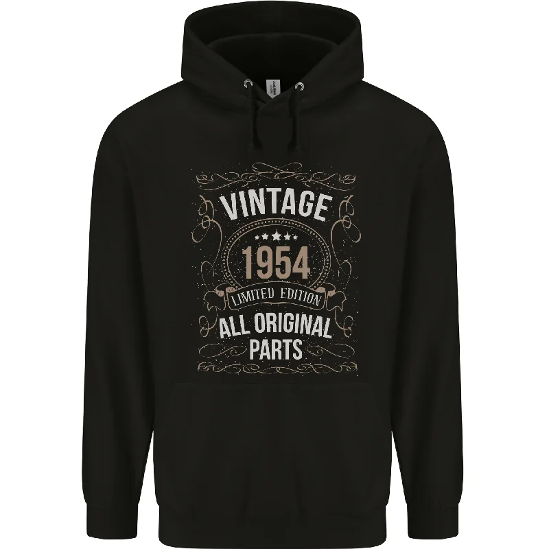 70th Birthday Limited Edition 1954 Mens 80% Cotton Hoodie Hoodie with Metallic Shiny Futuristic