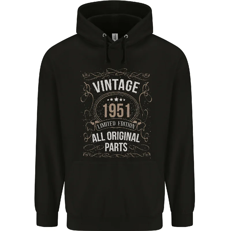 73rd Birthday Limited Edition 1951 Mens 80% Cotton Hoodie Hoodie with Raglan Sleeves Sporty Comfortable