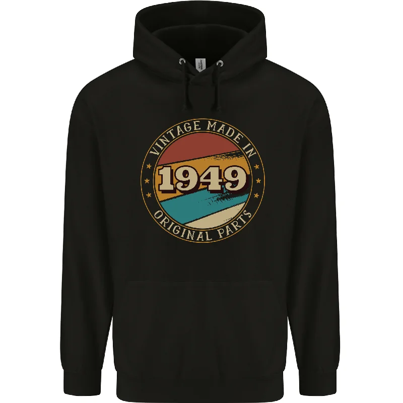 75th Birthday  Vintage Made In 1949 Mens 80% Cotton Hoodie Hoodie with Batwing Sleeves Loose Dramatic