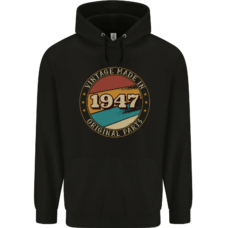 77th Birthday Vintage Made In 1947 Mens 80% Cotton Hoodie Hoodie with Ribbed Neckline Snug Warm 77th Birthday Vintage Made In 1947 Mens 80% Cotton Hoodie Hoodie with Ribbed Neckline Snug Warm