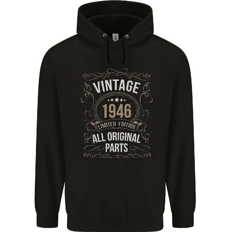 78th Birthday Limited Edition 1946 Mens 80% Cotton Hoodie Hoodie with Mock Neck Collared Structured 78th Birthday Limited Edition 1946 Mens 80% Cotton Hoodie Hoodie with Mock Neck Collared Structured