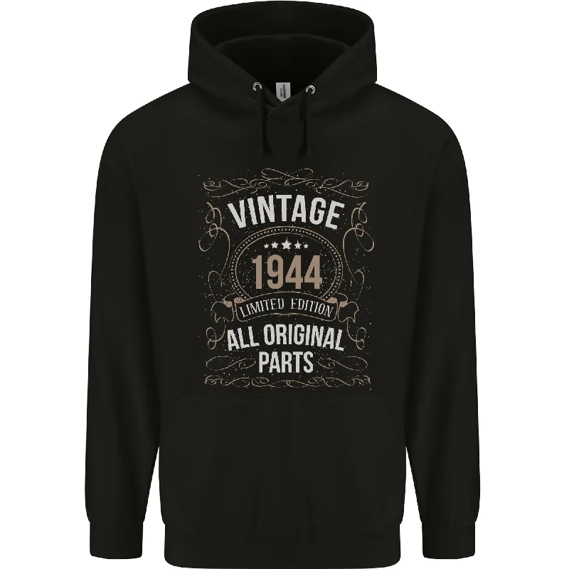 80th Birthday Limited Edition 1944 Mens 80% Cotton Hoodie Hoodie with Snap Buttons Easy Quick 80th Birthday Limited Edition 1944 Mens 80% Cotton Hoodie Hoodie with Snap Buttons Easy Quick