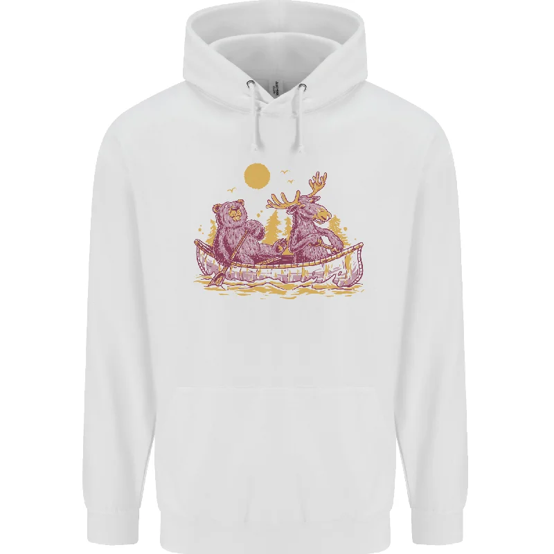 A Bear & Moose Kayaking Canoeing Kayak Canoe Mens 80% Cotton Hoodie Hoodie with Hem Ribbing Snug Secure A Bear & Moose Kayaking Canoeing Kayak Canoe Mens 80% Cotton Hoodie Hoodie with Hem Ribbing Snug Secure