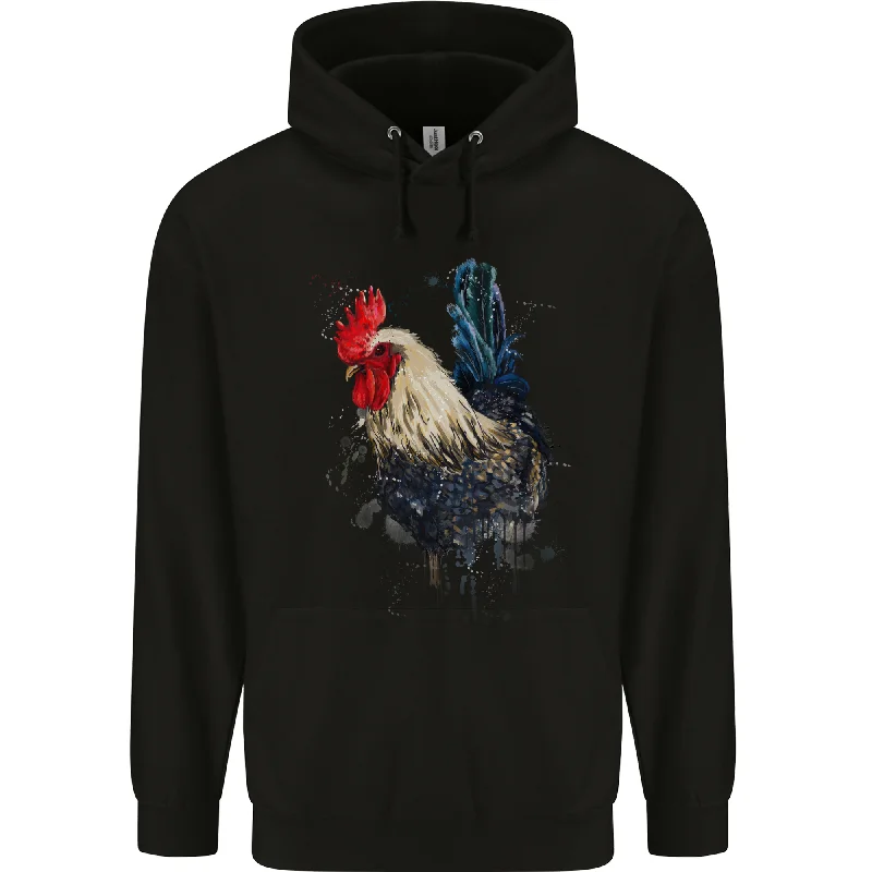 A Chicken Watercolour Mens 80% Cotton Hoodie Hoodie with Hood Adjustable Protection