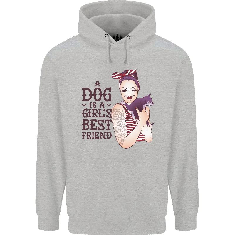 A Dog Is a Girls Best Friend Chihuahua Mens 80% Cotton Hoodie Hoodie with Color Block Contrast Stylish