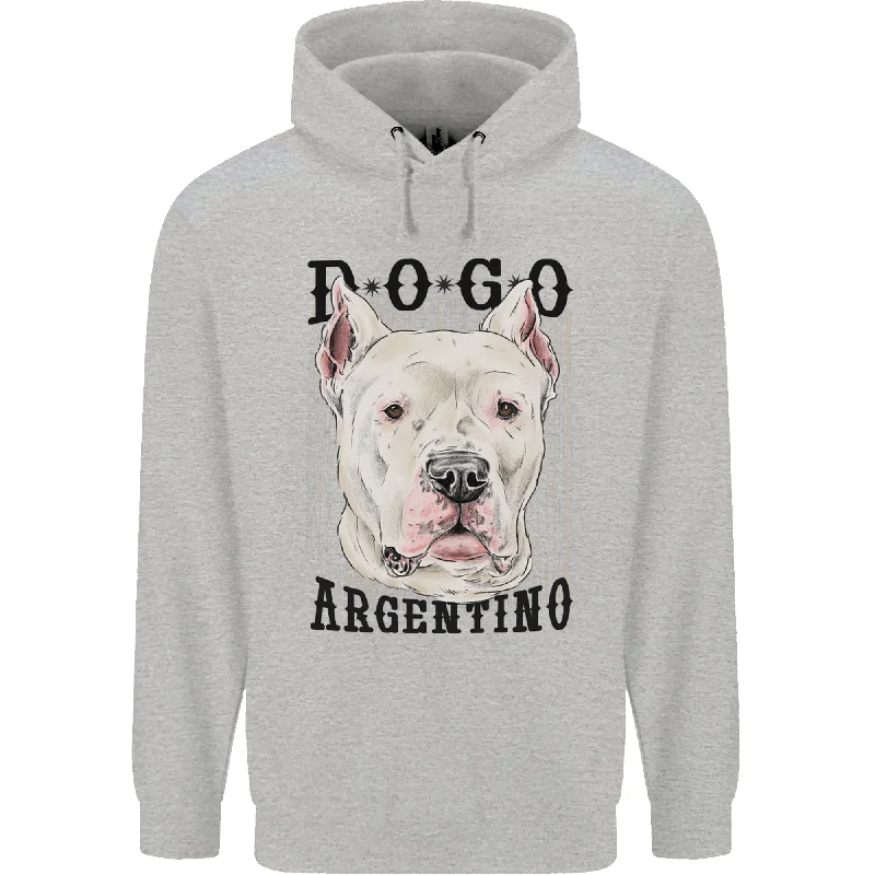 A Dogo Argentino Dog Mens 80% Cotton Hoodie Hoodie with Raw Hem Edgy Unfinished