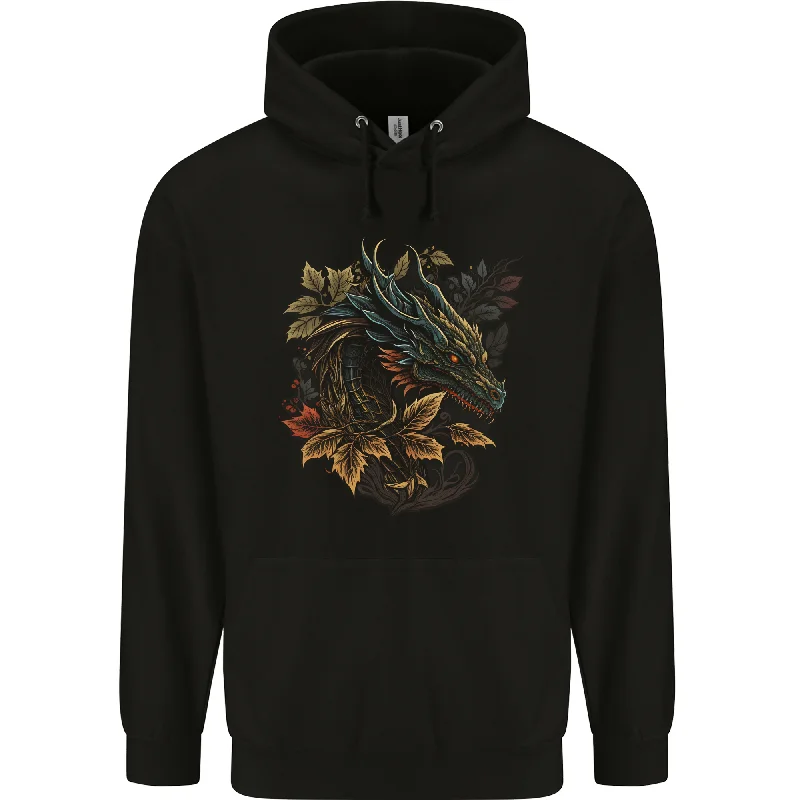 A Dragon in Nature Fantasy Mens 80% Cotton Hoodie Hoodie with Double Zipper Versatile Adjustable