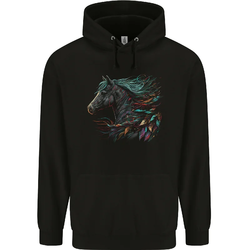 A Fantasy Horse With Feathers Pegasus Mens 80% Cotton Hoodie Hoodie with Crew Neck Simple Timeless A Fantasy Horse With Feathers Pegasus Mens 80% Cotton Hoodie Hoodie with Crew Neck Simple Timeless
