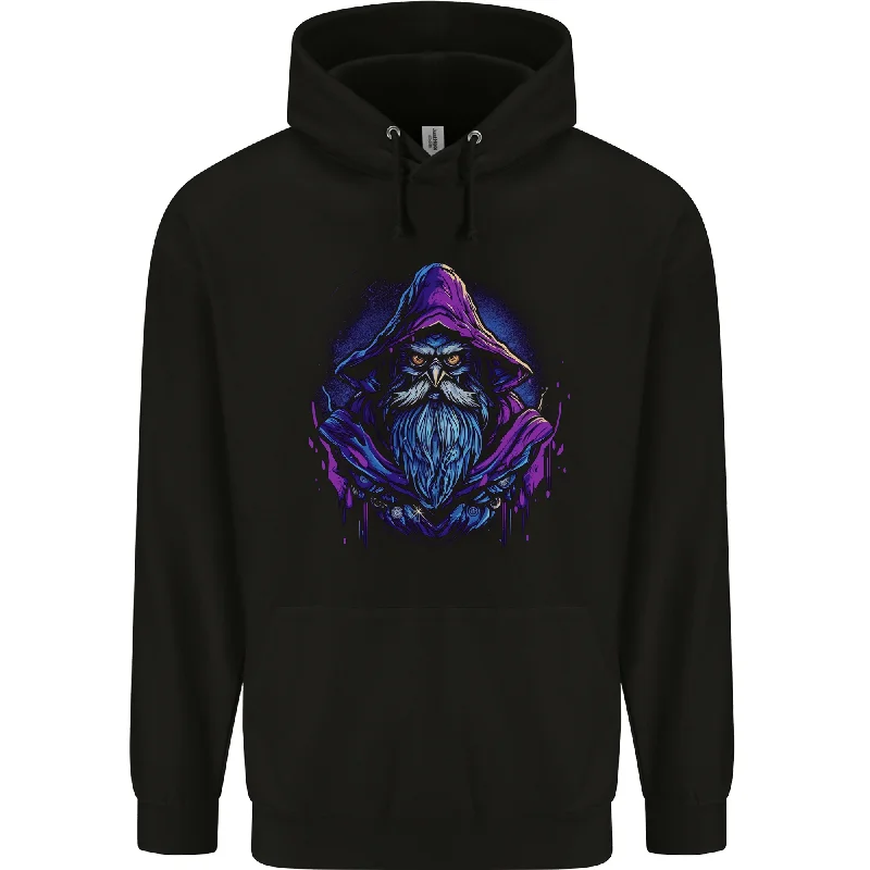 A Fantasy Wizard Owl Mens 80% Cotton Hoodie Hoodie with Slim Fit Tailored Modern