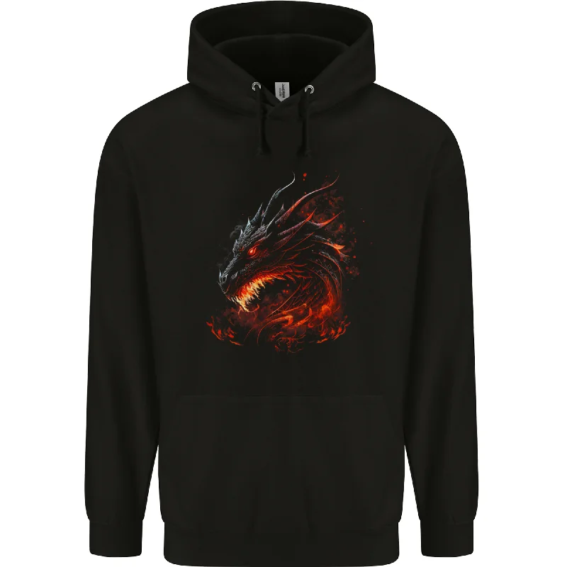 A Fierce Dragon Fantasy Art Mens 80% Cotton Hoodie Hoodie with Hem Elastic Stretchable Comfortable