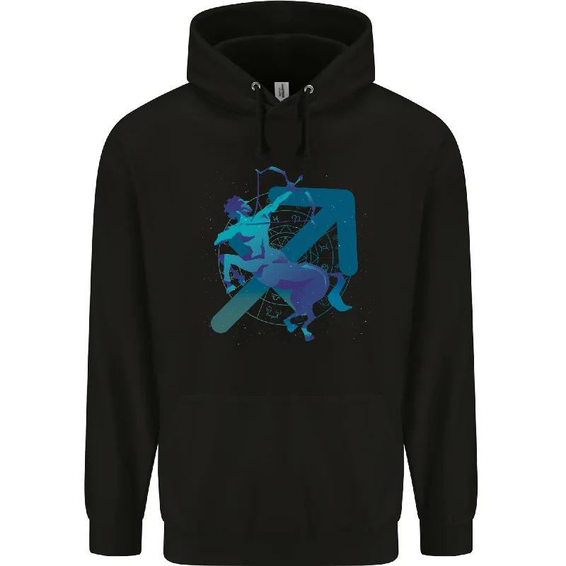 A Masculine Sagittarius Star Sign Design Mens 80% Cotton Hoodie Hoodie with Sequins Glamorous Eye-catching