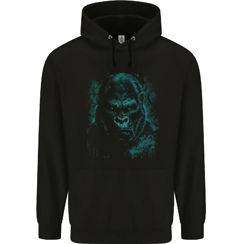 A Mean Gorilla Dark Style Mens 80% Cotton Hoodie Hoodie with Mesh Breathable Sporty