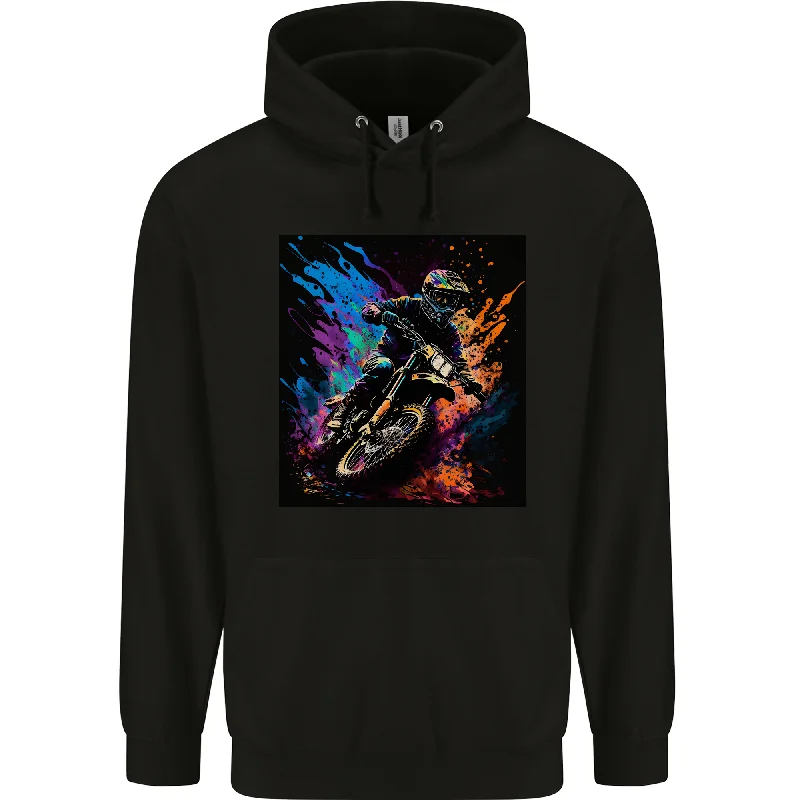 A Motocross Rider MotoX Dirt Bike Motorsports Mens 80% Cotton Hoodie Hoodie with Batwing Sleeves Loose Dramatic