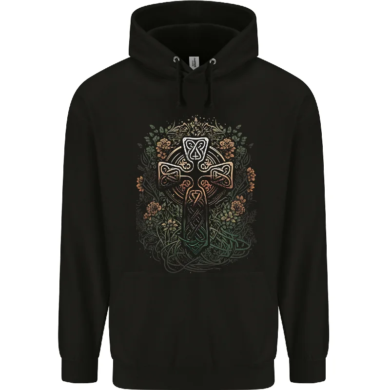 A Pagan Celtic Cross Mens 80% Cotton Hoodie Hoodie with Velcro Closure Adjustable Secure A Pagan Celtic Cross Mens 80% Cotton Hoodie Hoodie with Velcro Closure Adjustable Secure