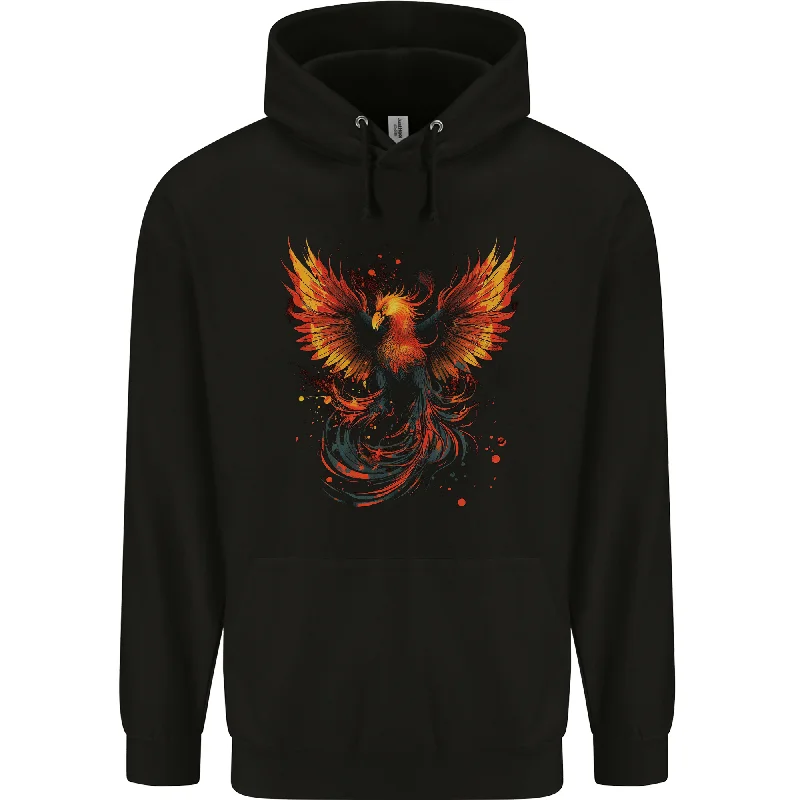 A Phoenix Rising From the Flames Fantasy Mens 80% Cotton Hoodie Hoodie with Slit Hem Functional Movement A Phoenix Rising From the Flames Fantasy Mens 80% Cotton Hoodie Hoodie with Slit Hem Functional Movement