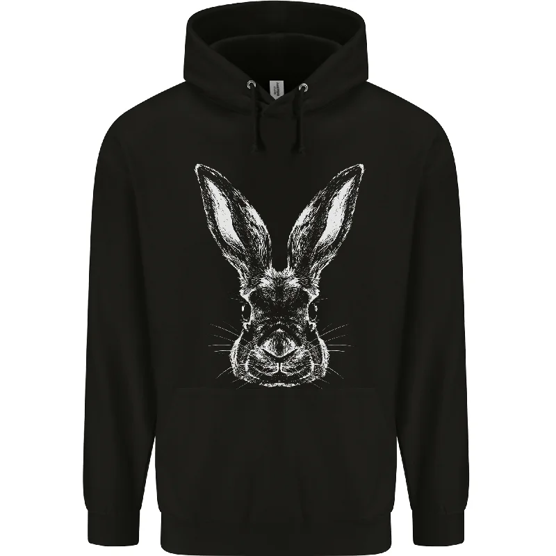 A Rabbit Head Mens 80% Cotton Hoodie Hoodie with Hood Adjustable Protection