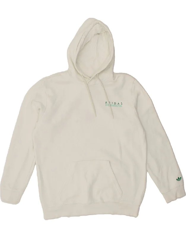 ADIDAS Mens Graphic Hoodie Jumper Medium White Cotton Hoodie with Fur Luxurious Winter ADIDAS Mens Graphic Hoodie Jumper Medium White Cotton Hoodie with Fur Luxurious Winter