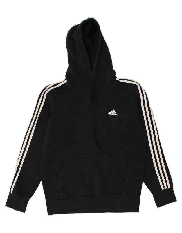 ADIDAS Mens Hoodie Jumper Medium Black Cotton Hoodie with Slim Fit Tailored Modern