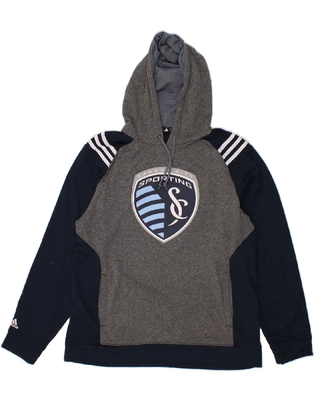 ADIDAS Mens Kansas Graphic Hoodie Jumper Large Navy Blue Colourblock Hoodie with Zipper Versatile Modern ADIDAS Mens Kansas Graphic Hoodie Jumper Large Navy Blue Colourblock Hoodie with Zipper Versatile Modern