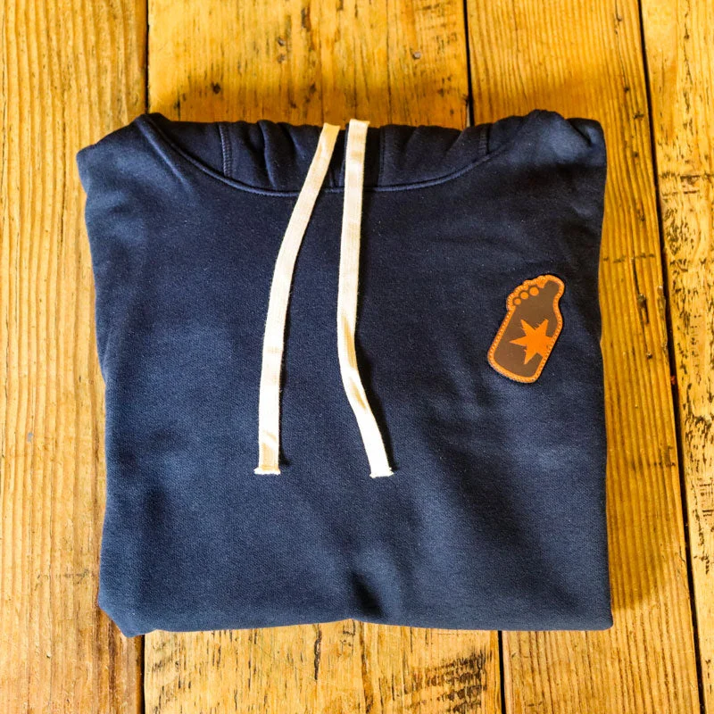 Bitter Pops Unisex Hoodie Navy w/Growler Patch Hoodie with Side Slits Relaxed Casual Bitter Pops Unisex Hoodie Navy w/Growler Patch Hoodie with Side Slits Relaxed Casual