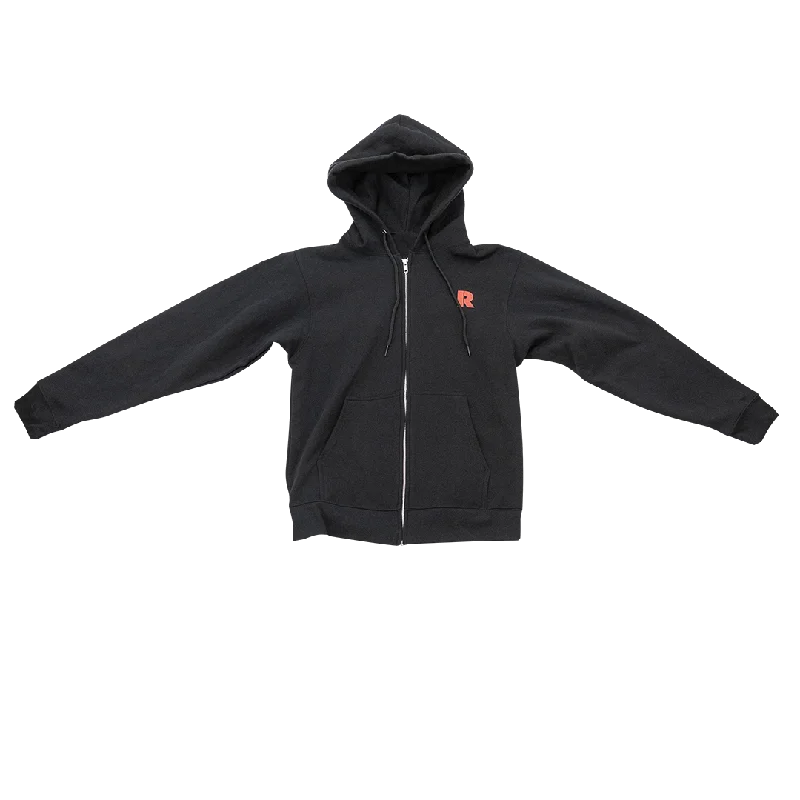 R Zip Hoodie Hoodie with Typography Text Message