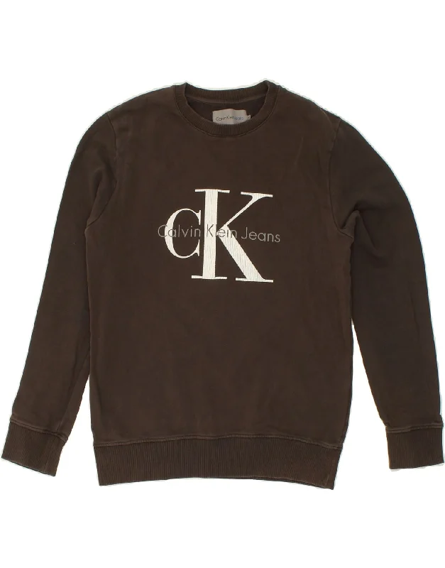 CALVIN KLEIN JEANS Mens Graphic Sweatshirt Jumper Medium Grey Cotton Hoodie with Toggle Buttons Decorative Unique CALVIN KLEIN JEANS Mens Graphic Sweatshirt Jumper Medium Grey Cotton Hoodie with Toggle Buttons Decorative Unique