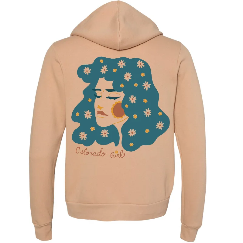 Colorado Girl Zipper Hoodie Zip Hoodie Drawstring Kangaroo Pocket