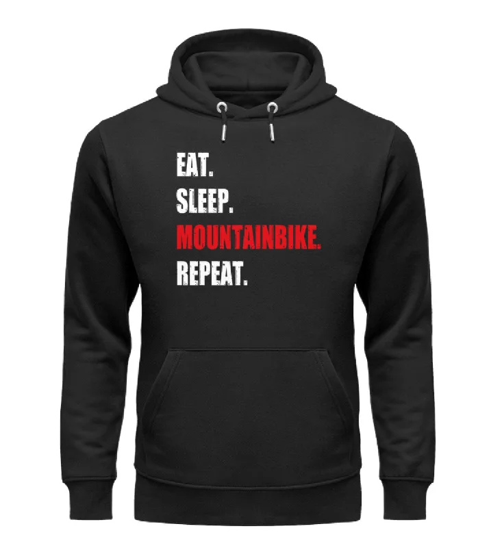 Eat Sleep Mountainbike Repeat - Unisex Premium Organic Hoodie Hoodie with Applique Textured Unique