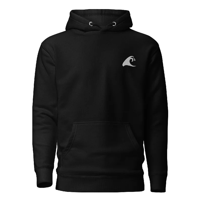 Extremely Stoked Epic Wave Logo on Black Unisex Hoodie Hoodie with Metallic Shiny Futuristic Extremely Stoked Epic Wave Logo on Black Unisex Hoodie Hoodie with Metallic Shiny Futuristic