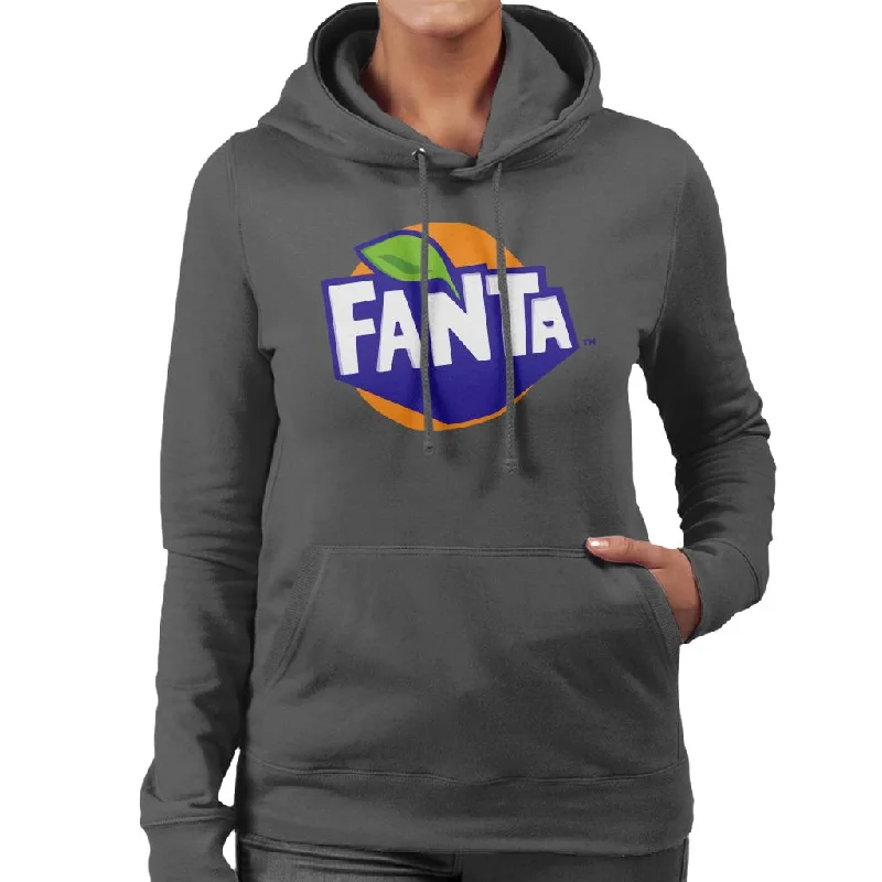 Fanta 2016 Logo Women's Hooded Sweatshirt Hoodie with Hidden Zipper Minimalist Clean Fanta 2016 Logo Women's Hooded Sweatshirt Hoodie with Hidden Zipper Minimalist Clean