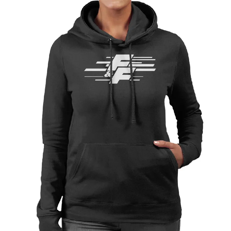 Fast and Furious Light Logo Women's Hooded Sweatshirt Hoodie with Hidden Zipper Minimalist Clean