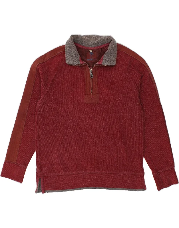 FAT FACE Mens Zip Neck Sweatshirt Jumper Medium Red Cotton Hoodie with Color Block Contrast Stylish FAT FACE Mens Zip Neck Sweatshirt Jumper Medium Red Cotton Hoodie with Color Block Contrast Stylish