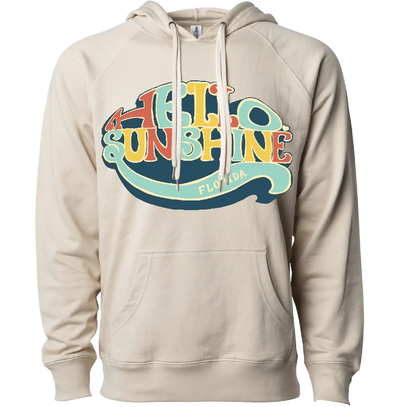 Hello Sunshine Florida Raglan Hoodie Hoodie with Longline Fit Extended Stylish