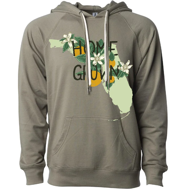 Home Grown Florida Raglan Hoodie Hoodie with Camouflage Military Edgy