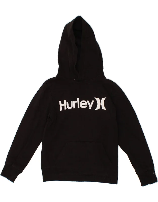 HURLEY Boys Graphic Hoodie Jumper 7-8 Years Black Cotton Graphic Hoodie Design Print HURLEY Boys Graphic Hoodie Jumper 7-8 Years Black Cotton Graphic Hoodie Design Print