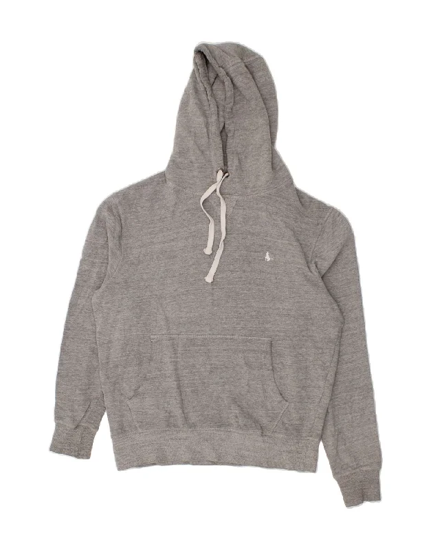 JACK WILLS Mens Hoodie Jumper Medium Grey Cotton Hoodie with Metallic Shiny Futuristic