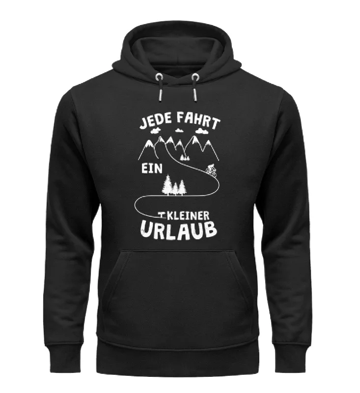 Jede Fahrt ein kleiner Urlaub - Unisex Premium Organic Hoodie Hoodie with Raw Hem Edgy Unfinished