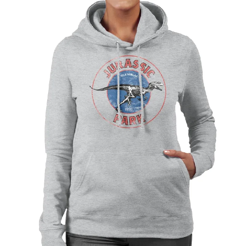 Jurassic Park Isla Nublar Women's Hooded Sweatshirt Hoodie with Hem Detail Decorative Unique Jurassic Park Isla Nublar Women's Hooded Sweatshirt Hoodie with Hem Detail Decorative Unique