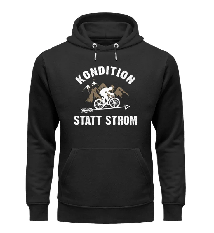 Kondition statt Strom - Unisex Premium Organic Hoodie Hoodie with Embroidery Detailed Premium