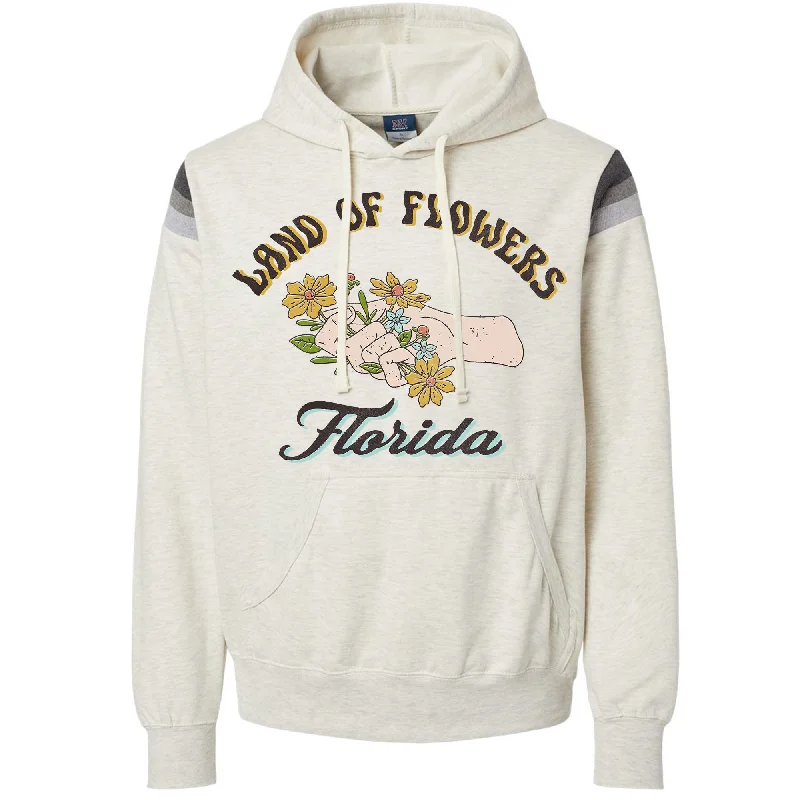 Land of Flowers Florida Hoodie Hoodie with Typography Text Message