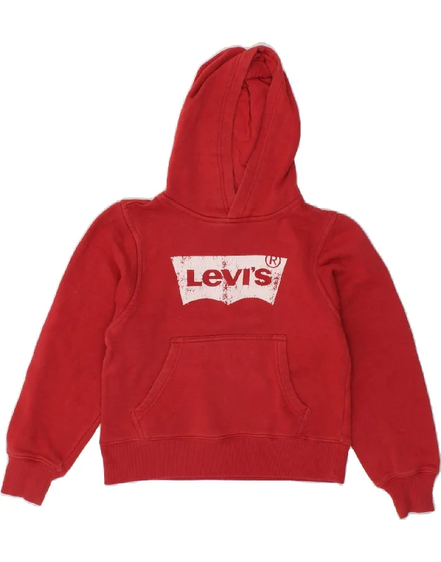 LEVI'S Boys Graphic Hoodie Jumper 8-9 Years Small Red Cotton Hoodie with Cuffed Sleeves Snug Secure LEVI'S Boys Graphic Hoodie Jumper 8-9 Years Small Red Cotton Hoodie with Cuffed Sleeves Snug Secure