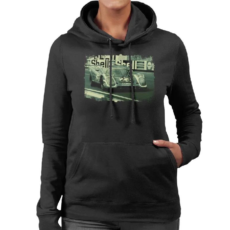 Motorsport Images Herrmann Attwood Porsche 917 K Women's Hooded Sweatshirt Hoodie with Hem Drawcord Adjustable Customizable