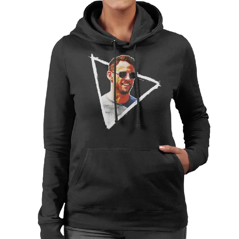 Motorsport Images Jenson Button Sunglasses Monaco GP 2017 Women's Hooded Sweatshirt Hoodie with Neon Bright Vibrant