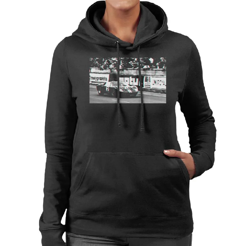 Motorsport Images McLaren Amon Le Mans 1966 Ford Mk II Women's Hooded Sweatshirt Hoodie with Mesh Breathable Sporty