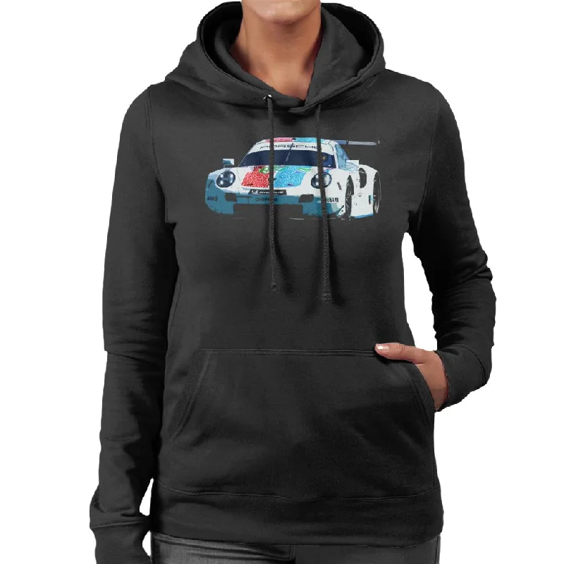 Motorsport Images Porsche 911 RSR Pilet Bamber Tandy Women's Hooded Sweatshirt Hoodie with Contrast Stitching Detailed Premium