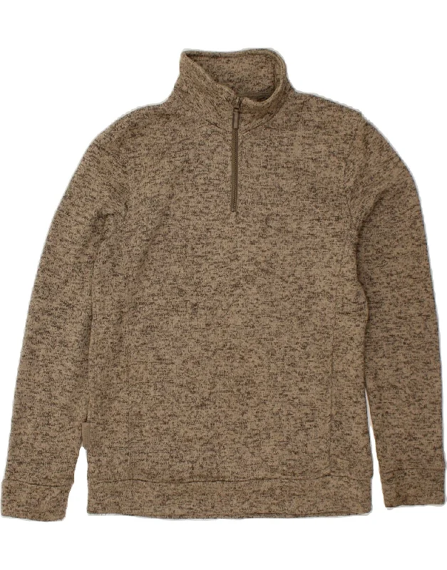 MOUNTAIN WAREHOUSE Mens Zip Neck Sweatshirt Jumper Medium Beige Flecked Hoodie with Sequins Glamorous Eye-catching